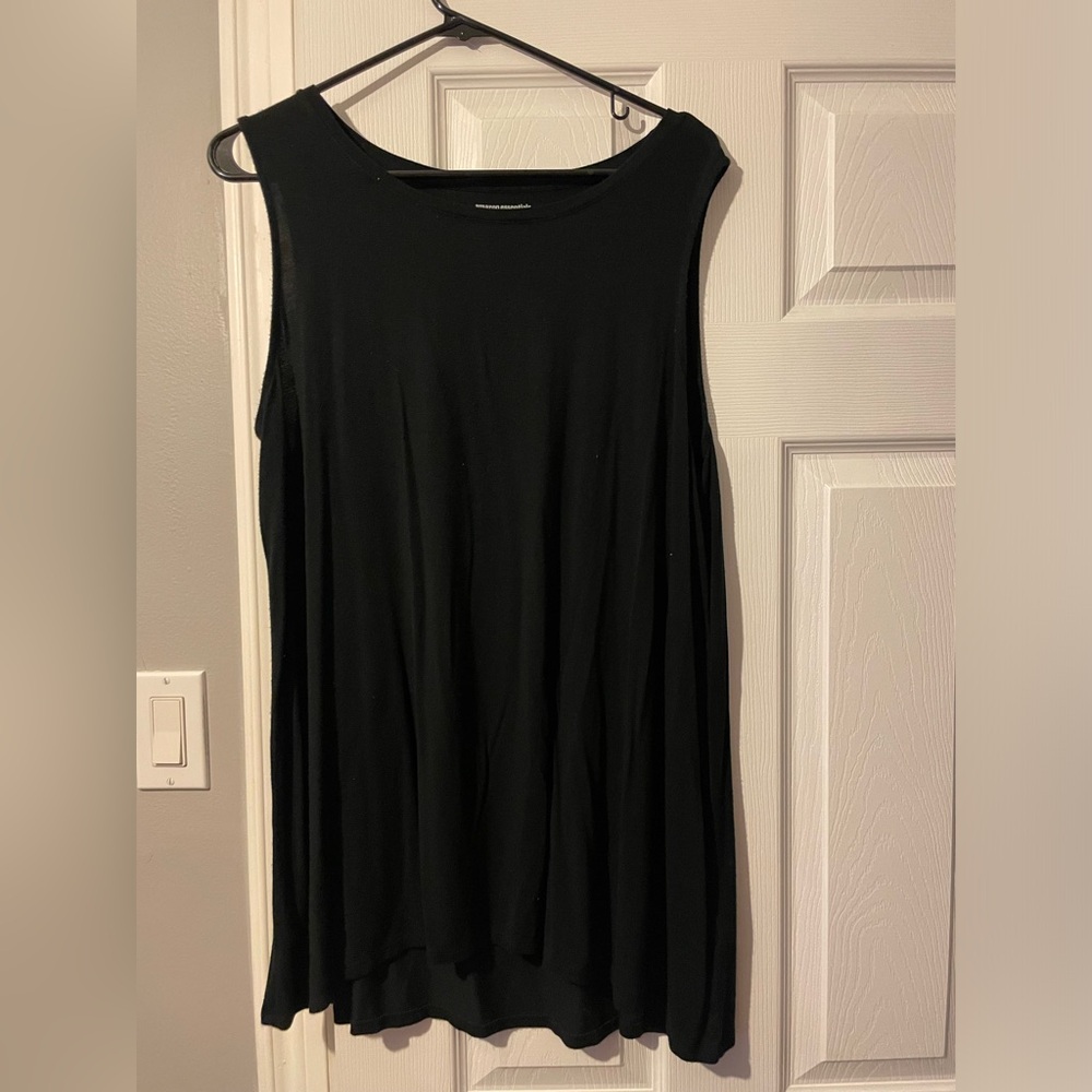 Flowy, long black tank top.